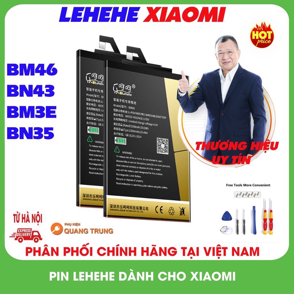 Pin dành cho máy xiaomi chính hãng Lehehe,BM46,BN43,BM3E,BN35