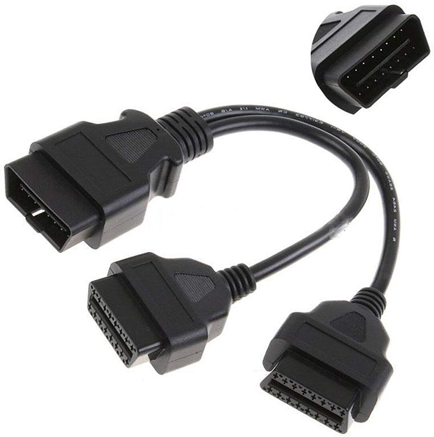 Dây Tròn Thẳng - Cáp Chia Cổng OBD II - Chuyên Dụng Cho Ô Tô, Xe Máy