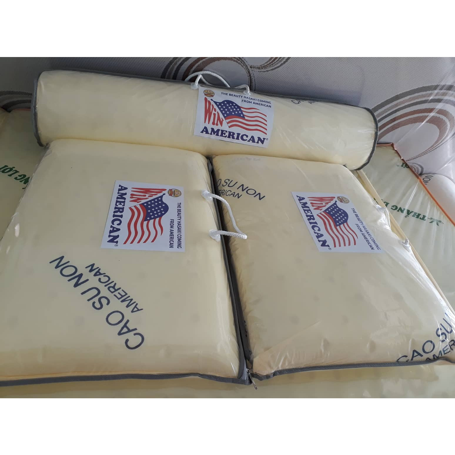 COMBO 2 gối nằm 1 gối ôm cao su - Gối nằm cao su - gối ôm cao su - GỐI CAO SU NON +  NHÂN TẠO.