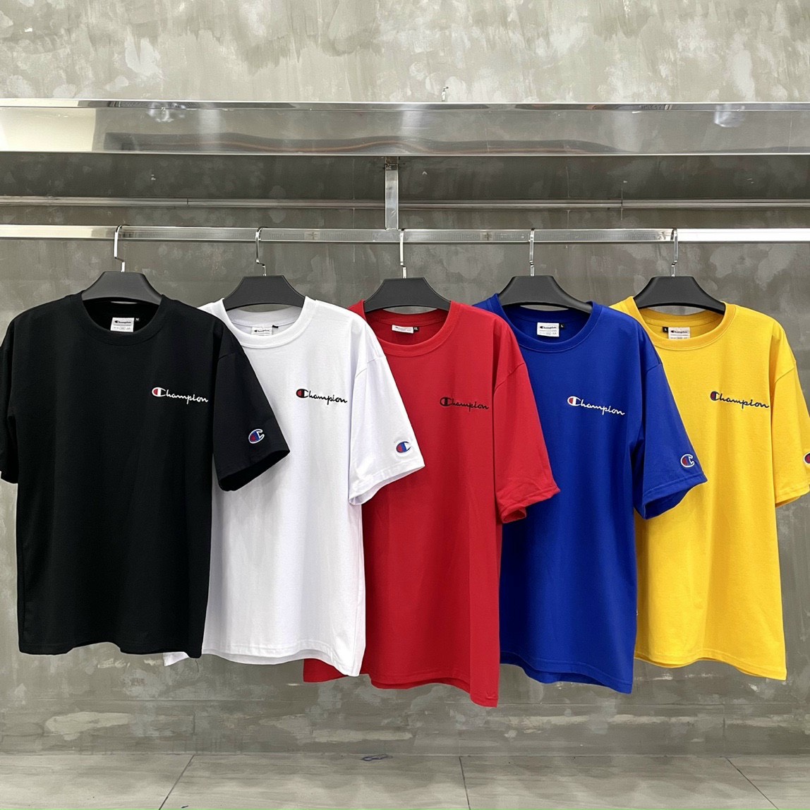 [Hoàn Tiền 15%] Áo Thun Cotton Nam Nữ Champion Mini Unisex Vải Dày Mịn