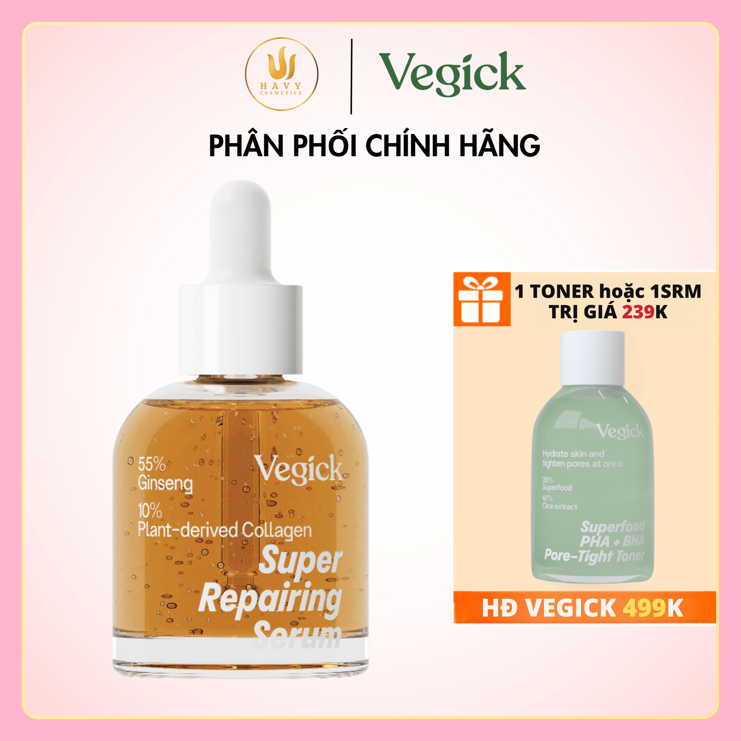 Tinh Chất Nhân Sâm Trẻ Hóa Vegick Super Repairing Serum 30ml