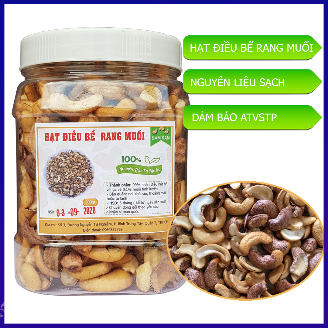 Hạt điều bể rang muối 500g - hạt điều rang muối bình phước