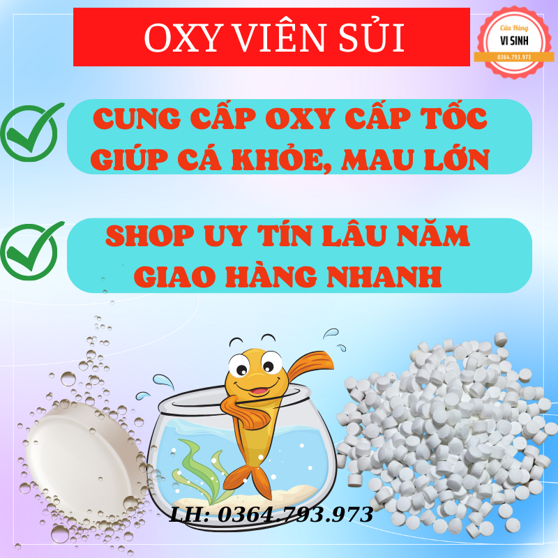 Oxi dạng viên - oxy viên sủi cấp tốc cho hồ cá, oxivien