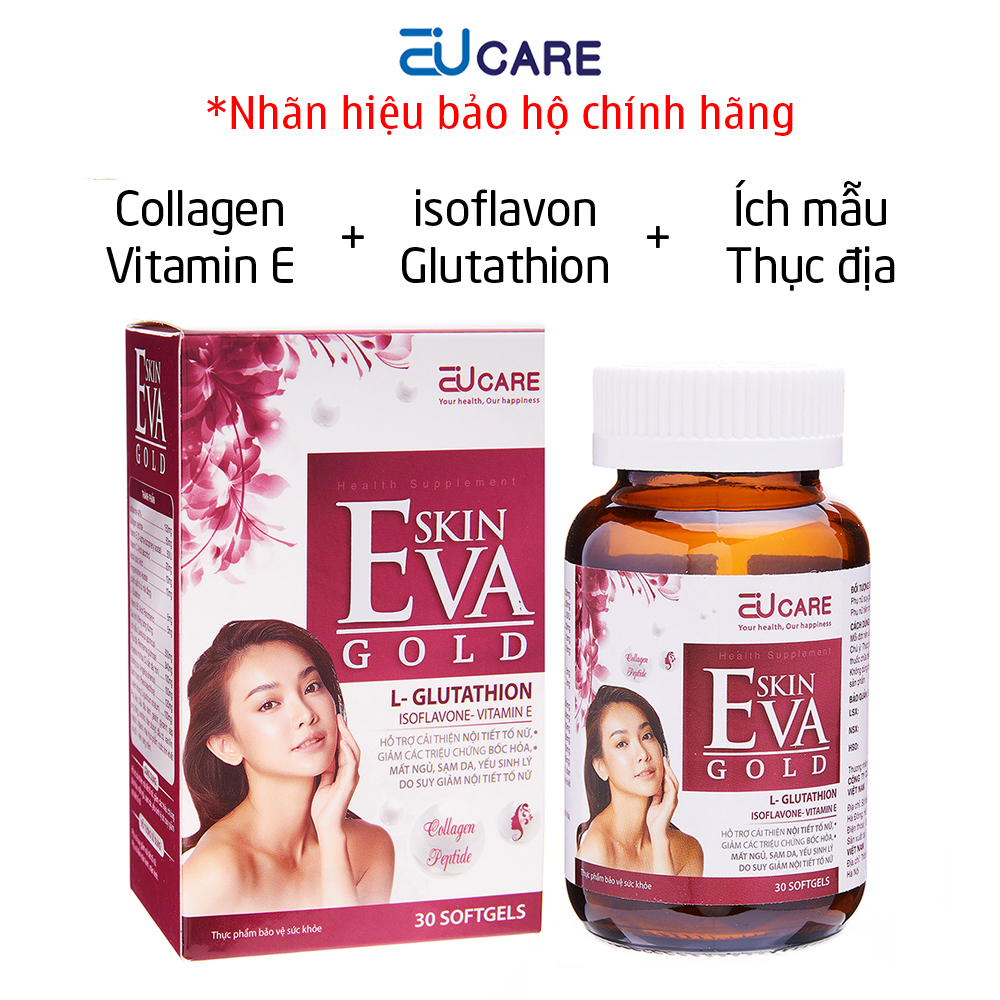  Viên uống tăng nội tiết tố nữ Skin Eva Gold EUCARE bổ sung isoflavon collagen giúp đẹp da giảm nám sạm da - 30 viên 