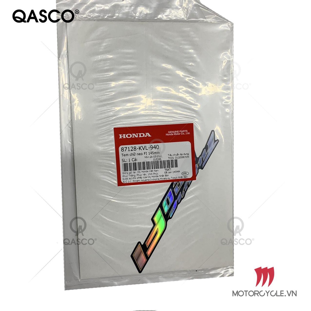 Tem chữ honda future neo fi kich thước 145mm qasco