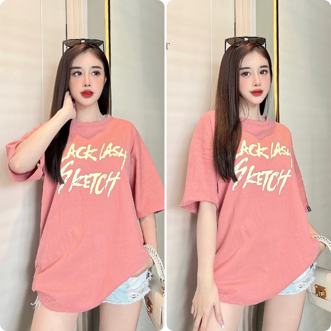 Áo thun cotton khô 3158 dày dặn form rộng tay lỡ