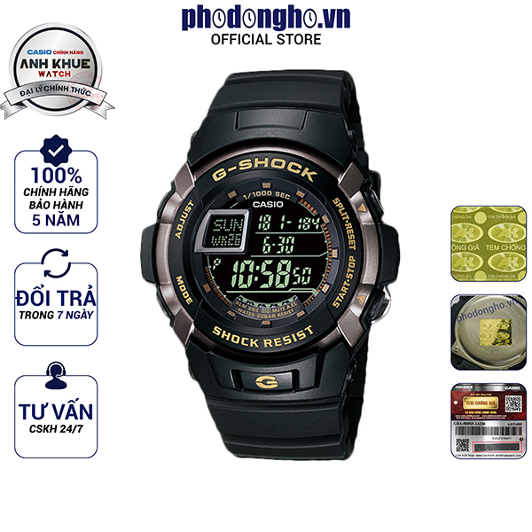Đồng hồ nam dây nhựa G-SHOCK chính hãng Casio Anh Khuê G-7710-1DR