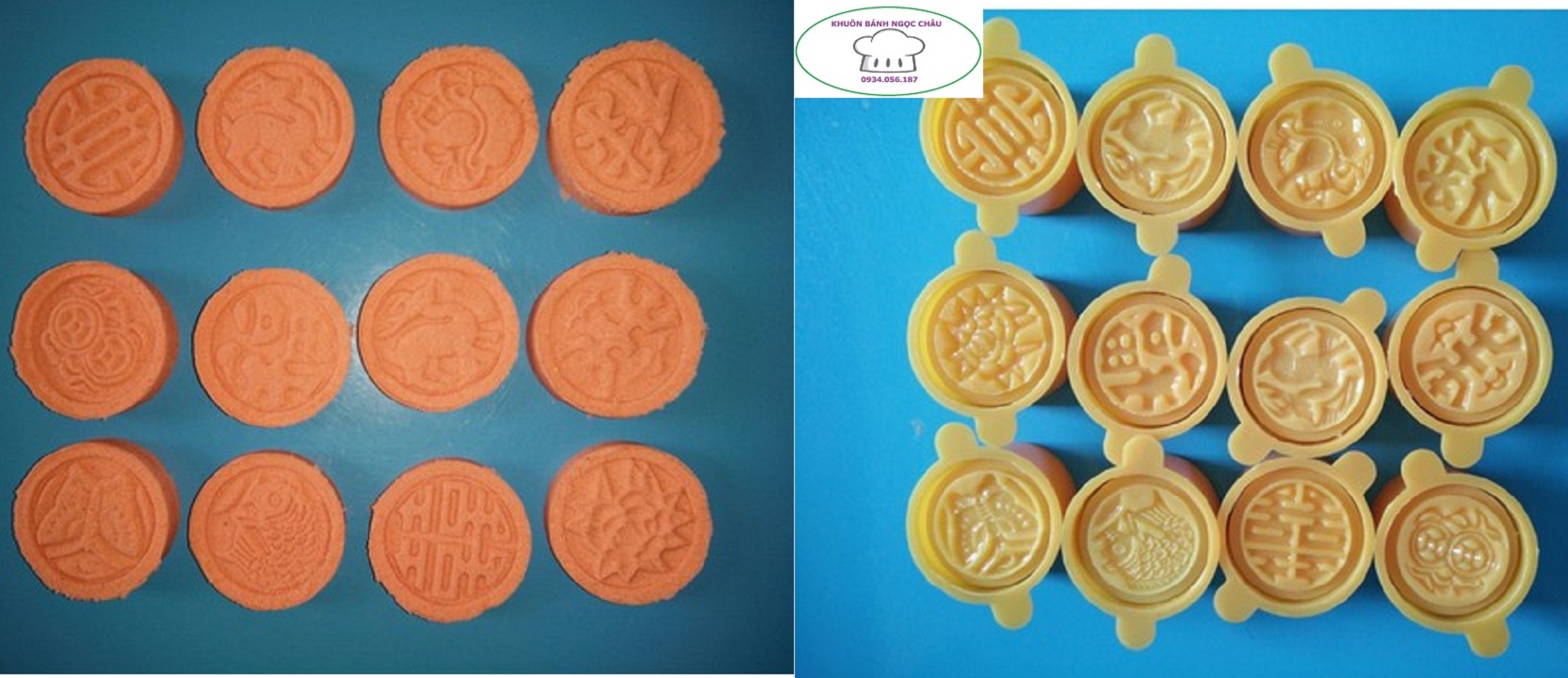 Combo 12 khuôn làm bánh đậu xanh, bánh in, bánh phục linh