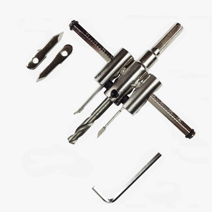 khoét lỗ chữ thập 40-120mm + bộ lưỡi khoét sơ cua - khoét lỗ thạch cao, ván gỗ