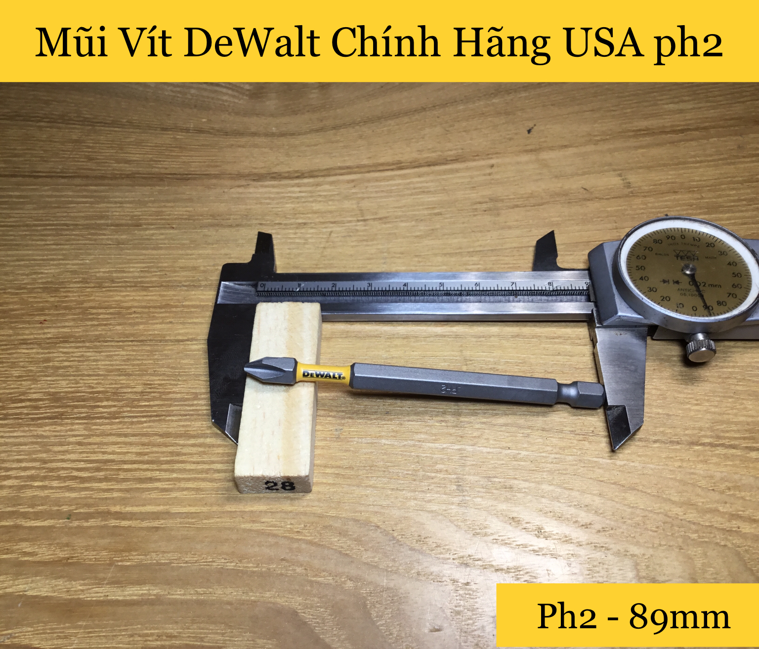 Đầu bắn vít dewalt hàng nhập mỹ ph2 - 89mm. có từ