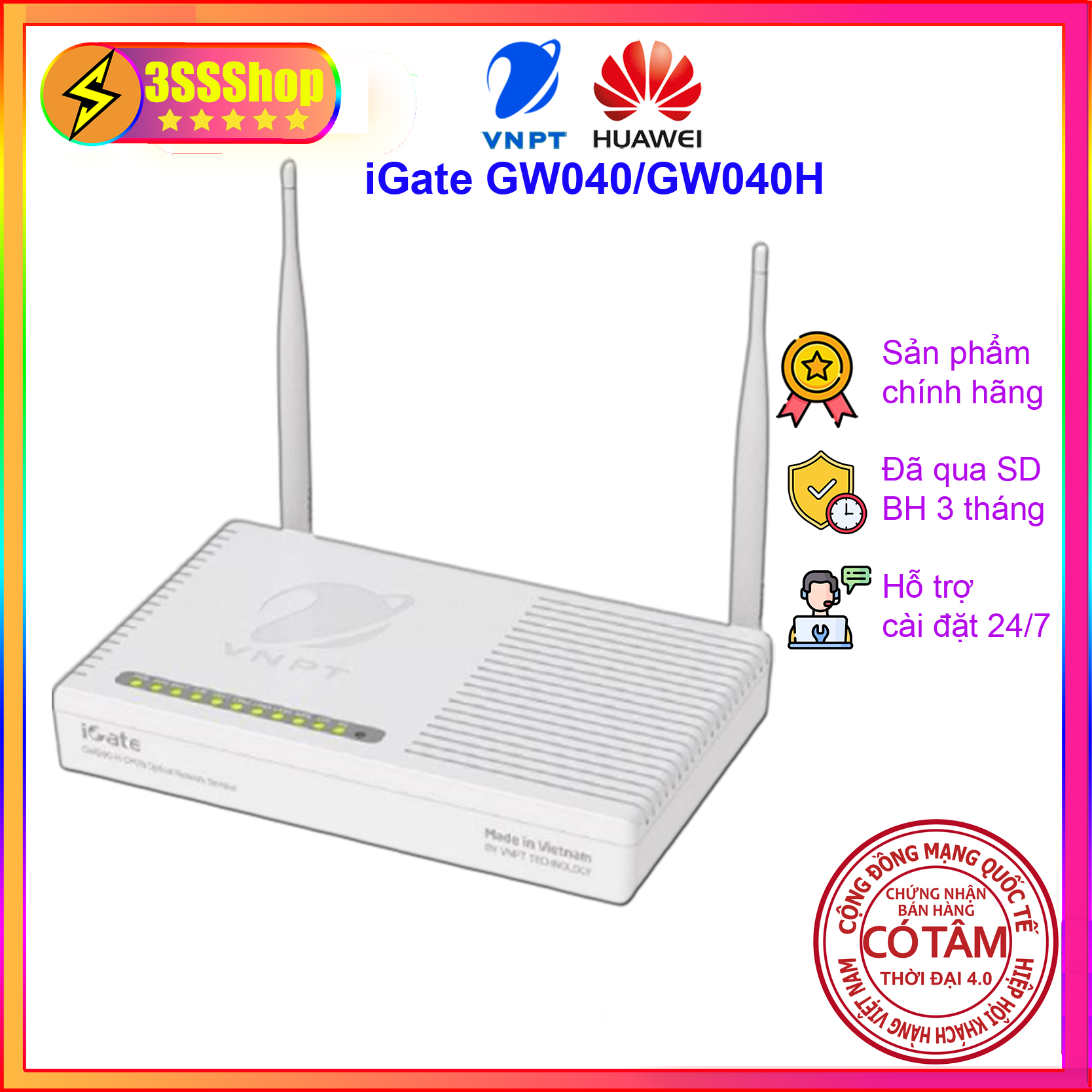 Modem WiFi HUAWEI VNPT iGate GW040 và GW040H hàng chính hãng đã qua sử dụng - Bảo hành 3 tháng