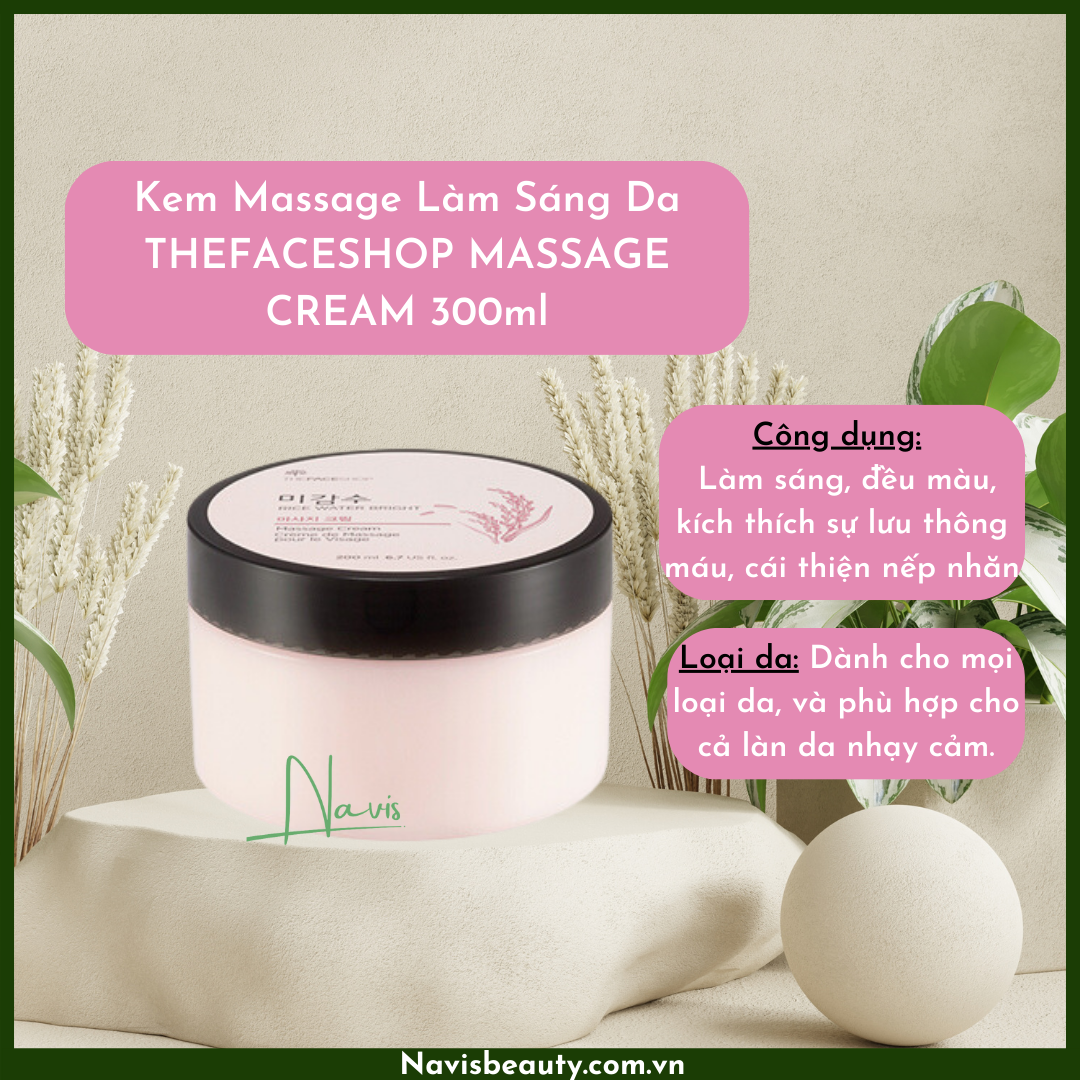 Kem massage mặt TheFaceShop Water Bright Massage Cream 200ml.