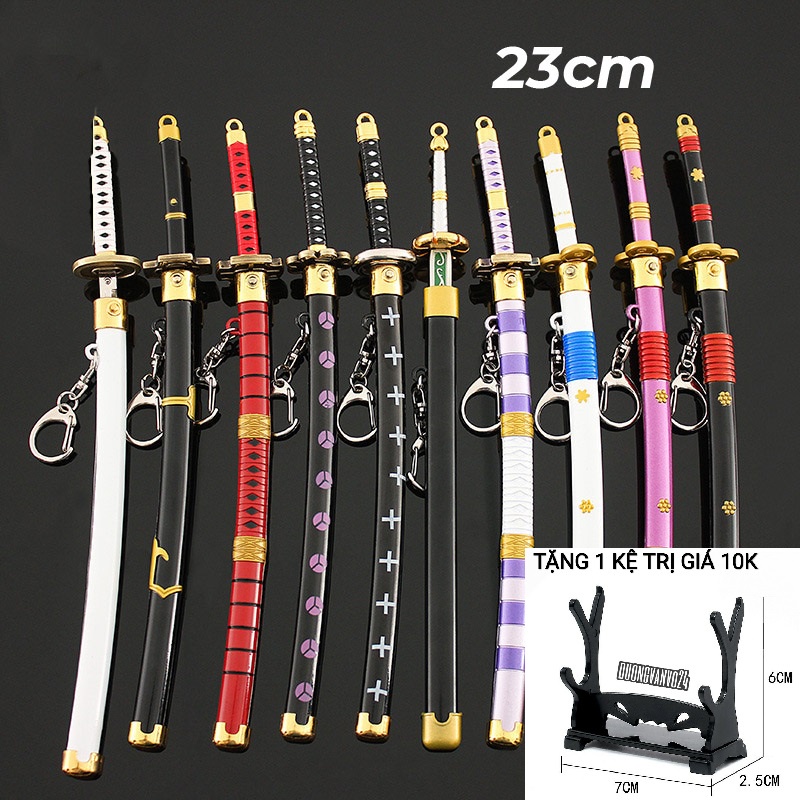 Mô hình One Piece móc khóa Kiếm của Zoro 23cm tặng kệ trưng bày Wado ichadoji Shusui Kitetsu Sandai Enma Nidai KATANA