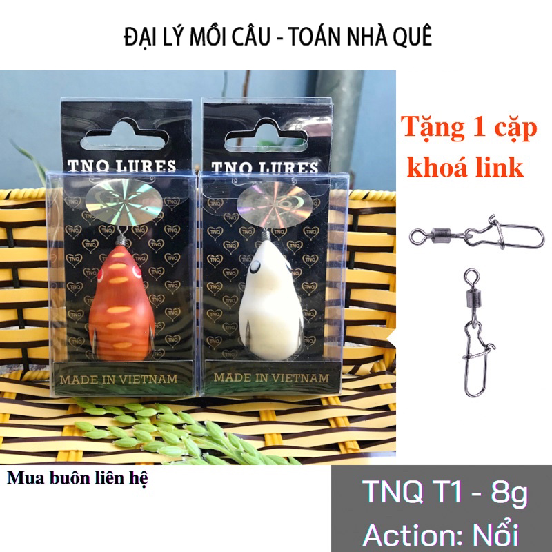 Mồi lure nhái hơi tnq t1 nổi - toán nhà quê - tnq lures