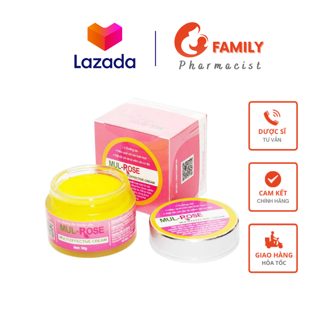 (Mua 4 tặng 1) Kem Mul Rose, thành phần hoàn toàn tự nhiên, không có phản ứng phụ, không tác dụng phụ, cam kết hàng như hình