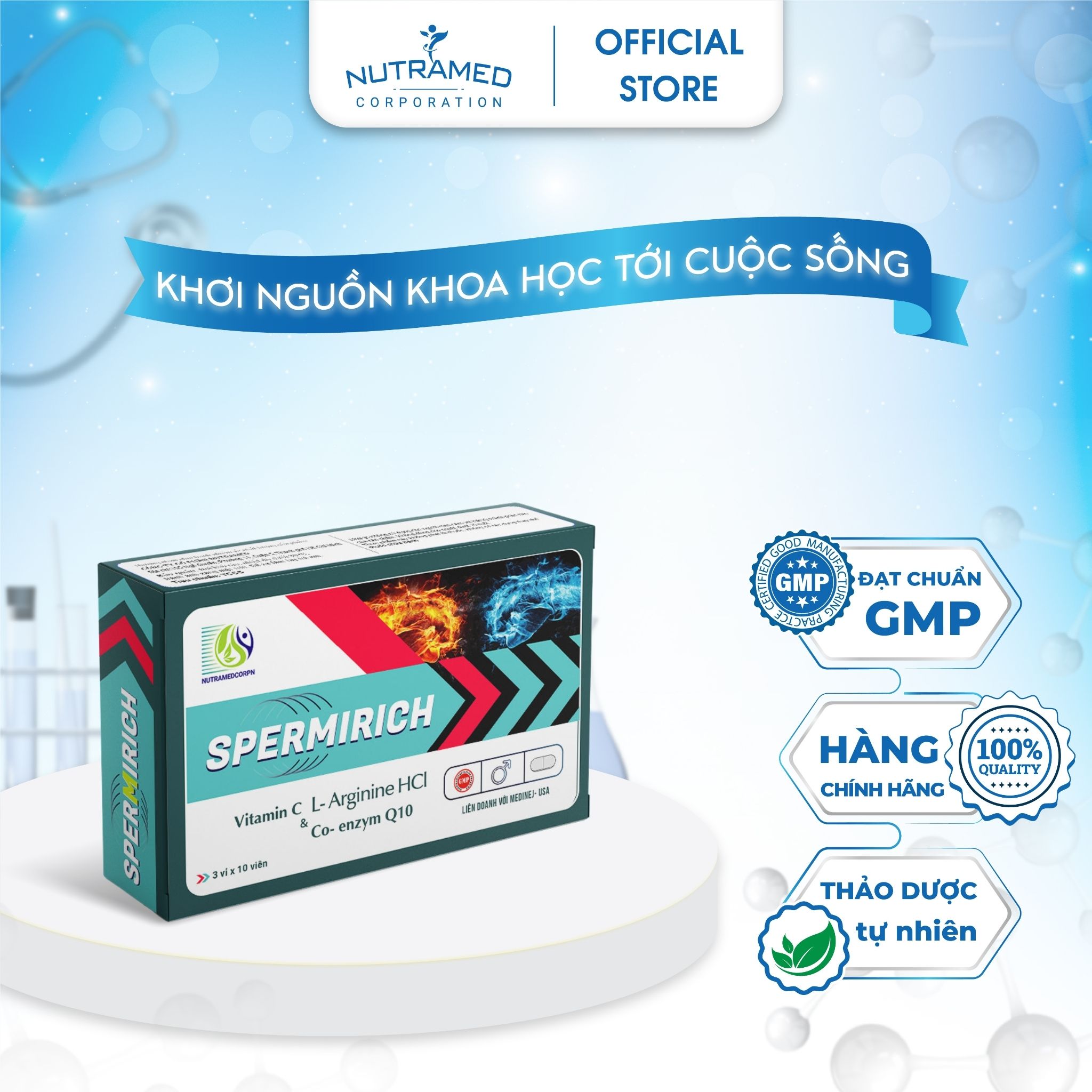 Viên uống Spermirich hỗ trợ nam giới hiếm muộn, cải thiện sức khỏe tinh trùng