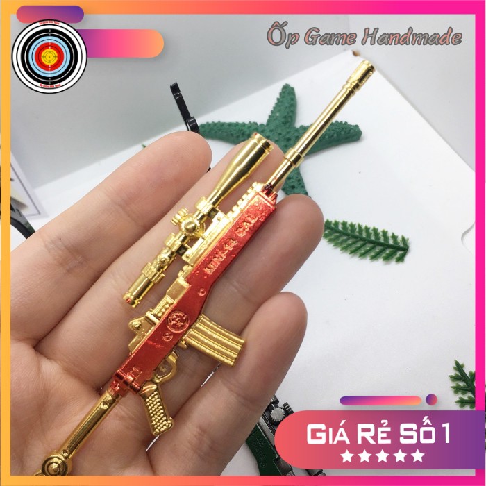 Móc Khoá PUBG Mini14 skin Gold Red dài 12cm mô phỏng giống trong game độc đáo pubg