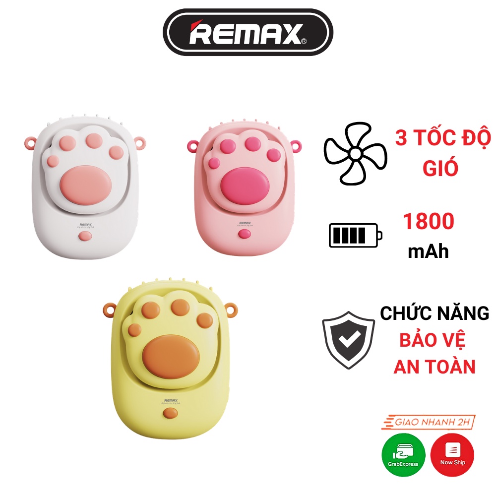Quạt treo cổ mini Remax F6, quạt đeo cổ dễ thương chính hãng phù hợp với đi học, đi làm, dã ngoại bh 3 tháng