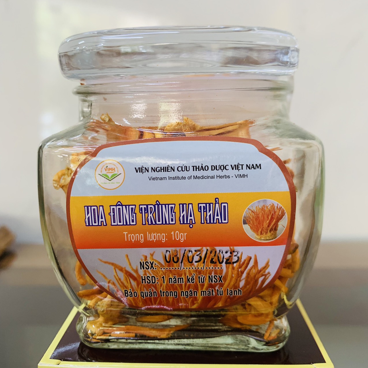 Đông trùng hạ thảo 10g hoa-dưỡng chất cao do Tiến sỹ Phạm Văn Nhạ cha đẻ của đông trùng hạ thảo nguyên con của Việt Nam, Viện nghiên cứu thảo dược Việt Nam, Sức khỏe vàng Thiện An, 10g hoa