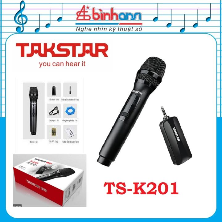 Mic karaoke không dây cao cấp, micro không dây đa năng thế hệ mới, micro không dây takstar ts-k201 màn hình led chuyên nghiệp, công nghệ mic hát karaoke chống hú, lọc bỏ tạp âm,thích hợp cho amply, vang, loa kéo, mixer