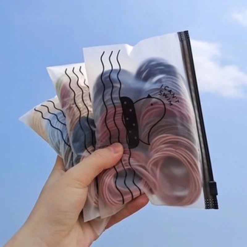 Set 100 dây buộc tóc xinh đẹp tặng kèm túi đựng