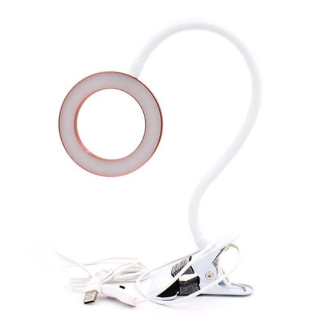 Đèn Led Mini Kẹp Bàn Làm Nail, Nối Mi ,Phun Xăm 2 Chế Độ Sáng.thân đèn lò xo xoay chỉnh 360 độ