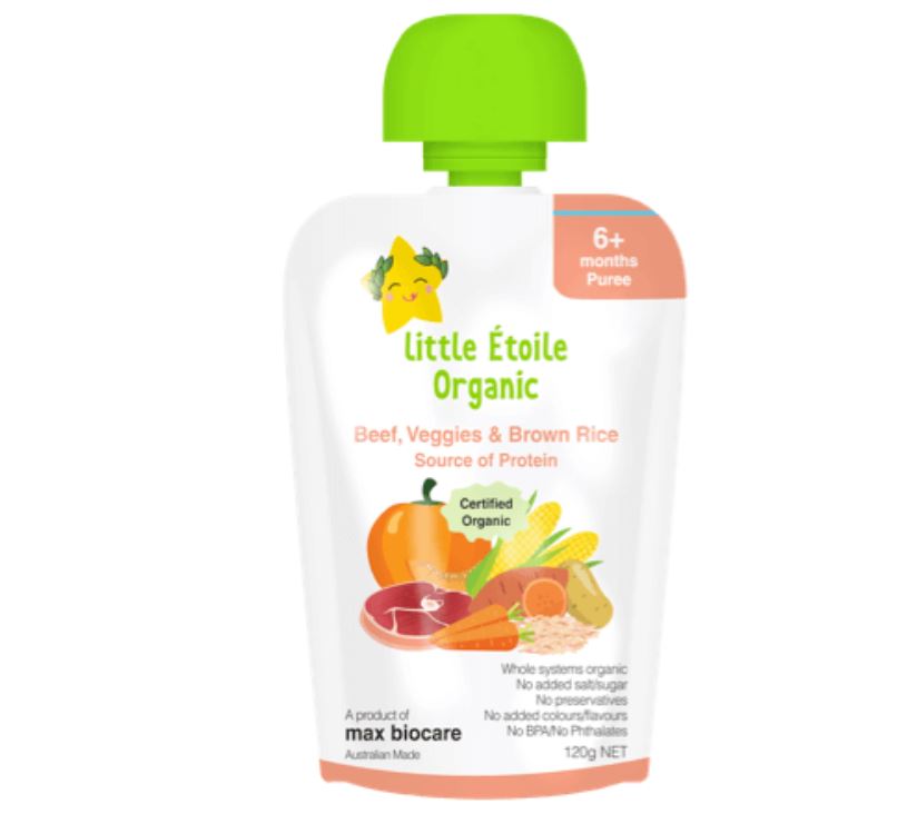 Thực Phẩm Hữu Cơ Little Étoile Organic Vị Thịt Bò,Rau Củ và Gạo 120g