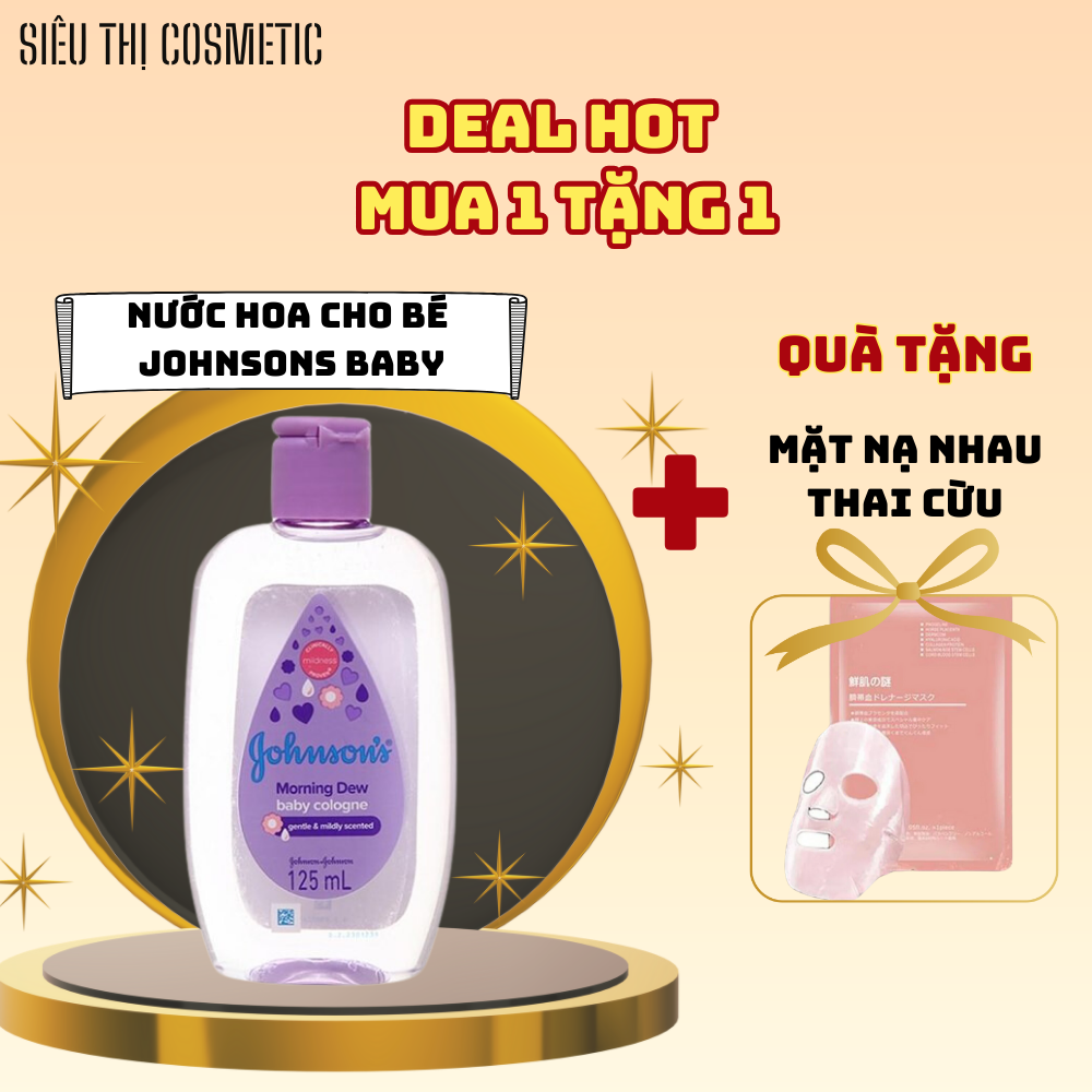 Nước hoa Johnson's Morning Dew Baby Cologne + tặng nạ nhau thai cừu