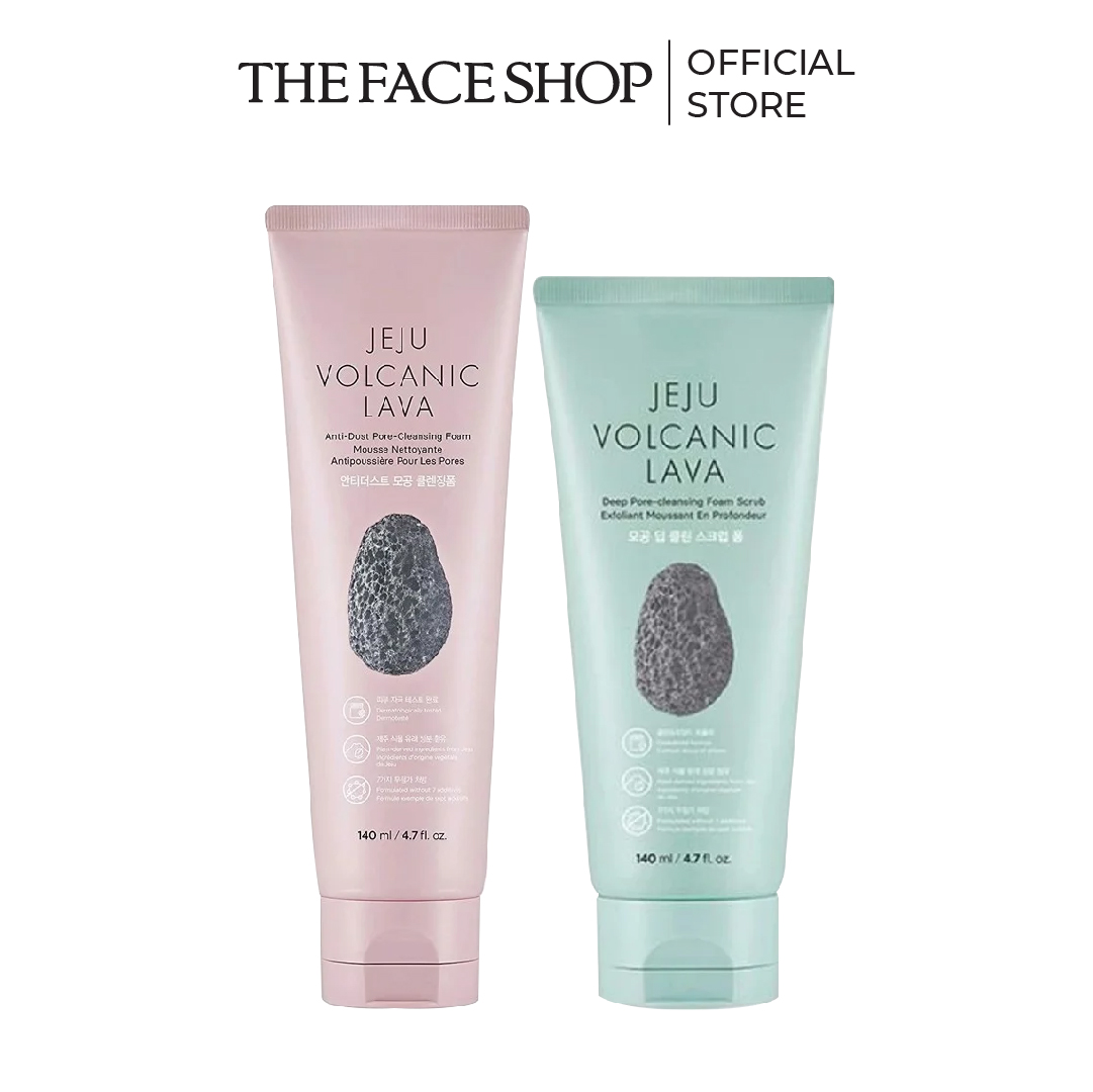 Combo sữa rửa mặt làm sạch lỗ chân lông thefaceshop 140ml+sữa rửa mặt jeju 140ml