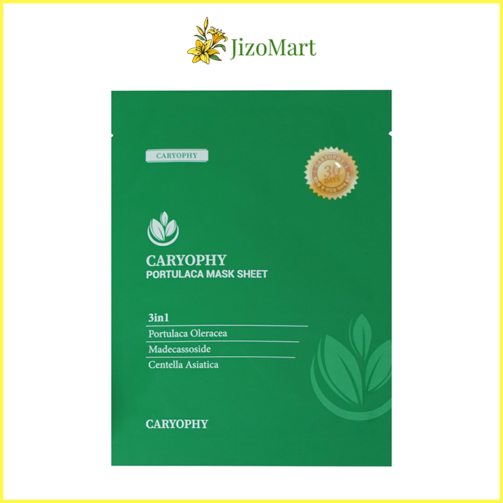 Mặt Nạ Hàn Quốc Dưỡng Ẩm, Giảm Mụn, Thâm Caryophy Portulaca Mask Sheet 22g - Caryophy chính hãng