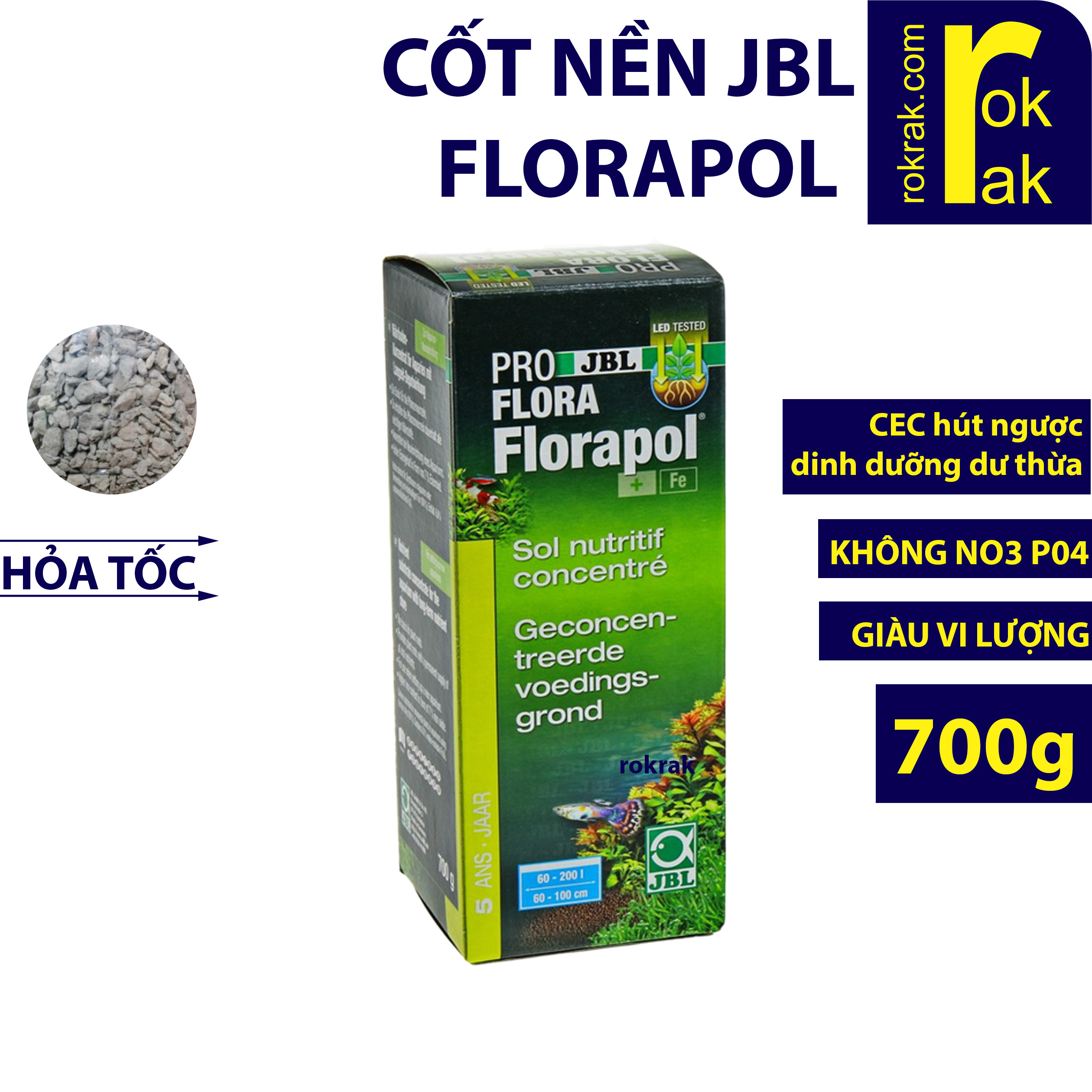 Jbl florapol đức hộp lớn 700g cốt nền hồ thủy sinh hút ngược dưỡng thừa tăng tuổi thọ - rokrak