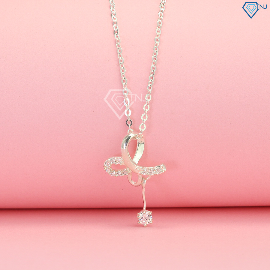 Dây chuyền nữ bạc thật mặt cánh bướm đính đá DCN0429 - Trang Sức TNJ