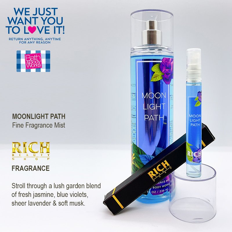 Moon light path - mini 10ml xịt thơm toàn thân body mist bath & body usa