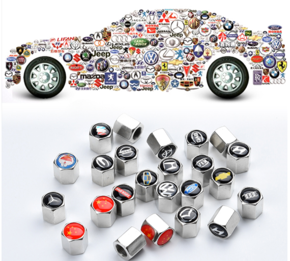 Nắp Chụp Van Xe Hơi Full Logo Hãng Xe ( Bộ 4 chiếc kèm cờ lê)