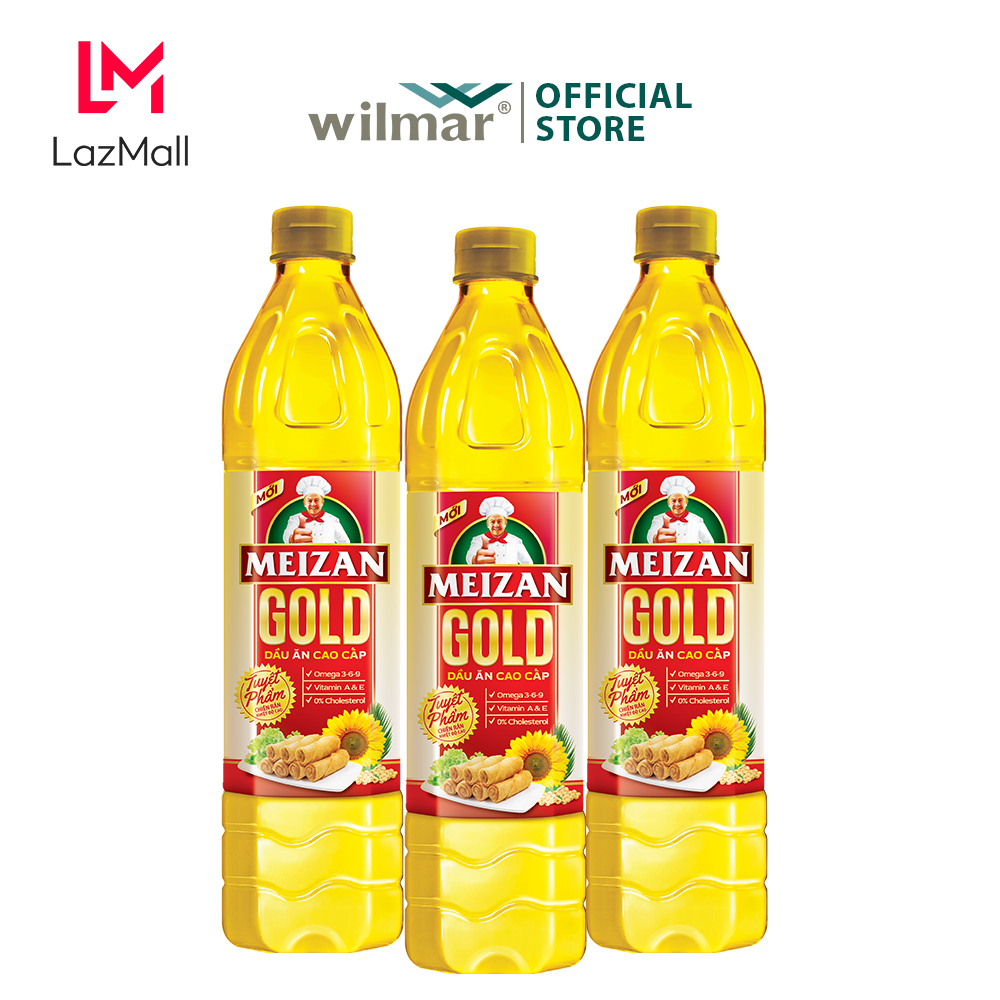 Combo 3 chai dầu ăn Meizan Gold 1L