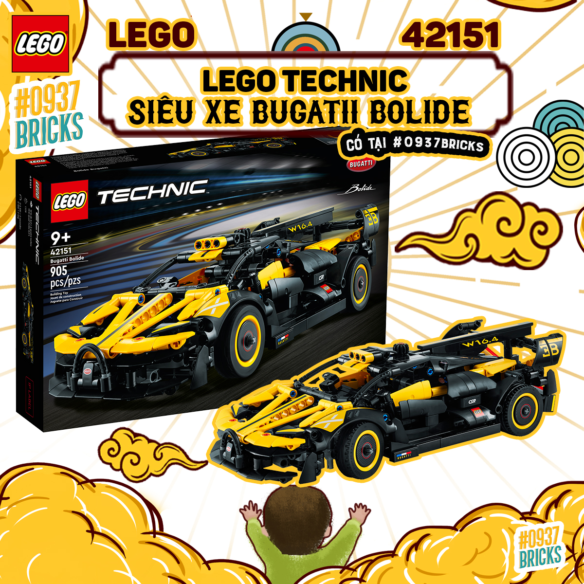 GIAO HỎA TỐC 42151 LEGO TECHNIC 2023 SIÊU XE BUGATII BOLIDE MỚI HOT