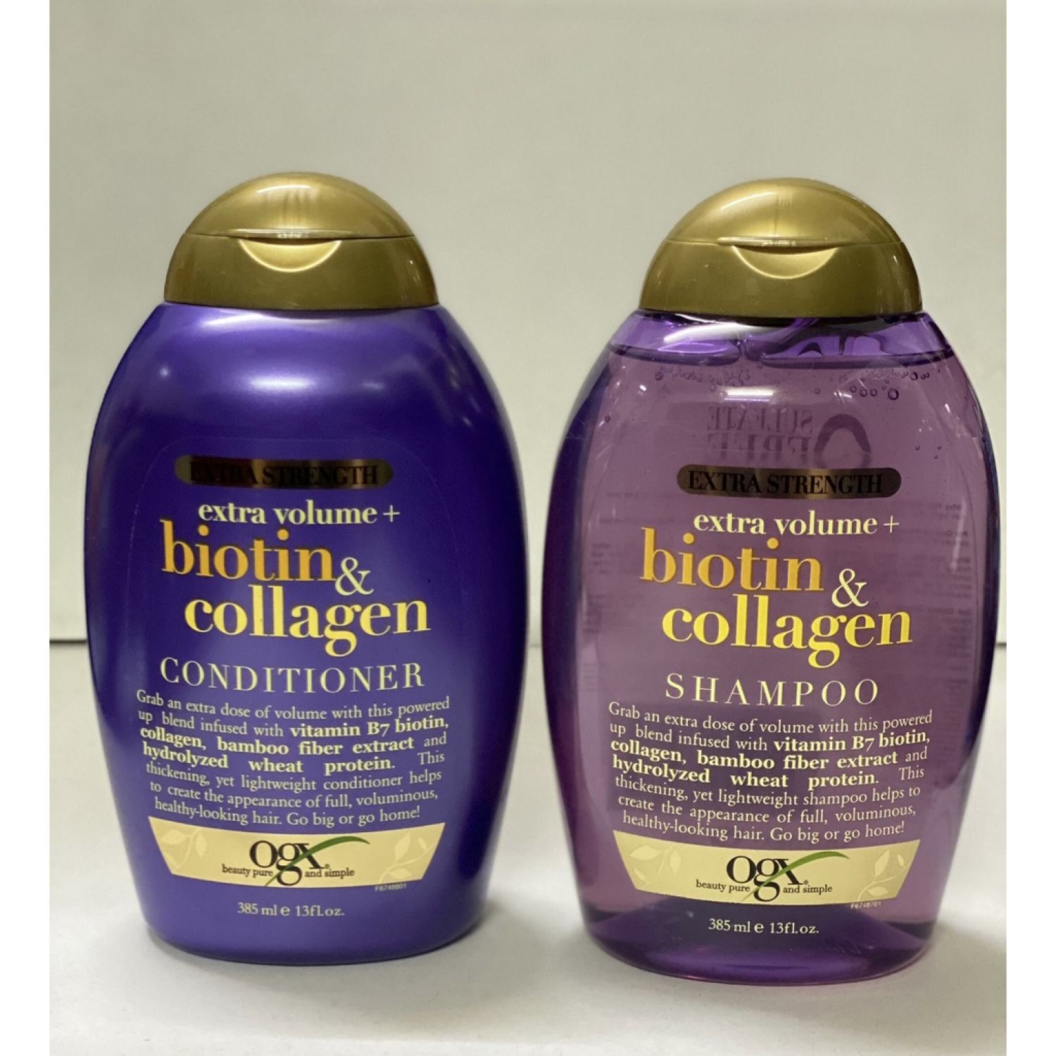 Dầu gội/xả Ogx Extra Volume Biotin &amp; Collagen 385ml [MẪU MỚI]