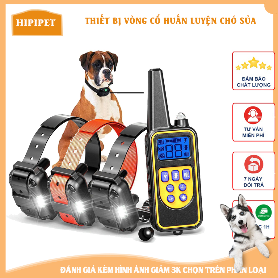 Thiết bị vòng cổ huấn luyện chó sủa HIPIPETT công nghệ mới điều khiển từ xa màn hình lcd_PKCM41