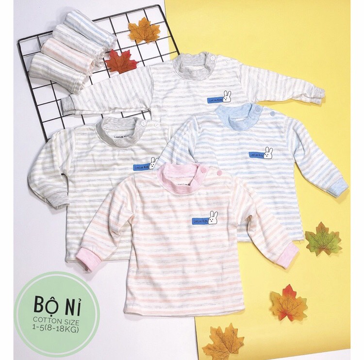 Bộ nỉ kẻ ngang Lee Lee kid thỏ