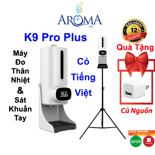 Máy Sát Khuẩn Tự Động K9 Pro Plus ,Máy Đo Thân Nhiệt 2 Trong 1 Độ Chính Xác Cao , Giá Thành Hợp Lý - Mày + Chân Đế