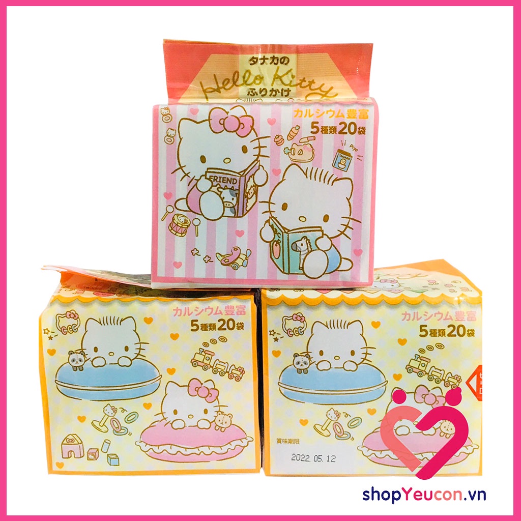 Gia Vị Rắc Cơm Thập Cẩm Hello Kitty 5 Vị 20 Gói Cho Bé Ăn Dặm [HSD T4/2025]