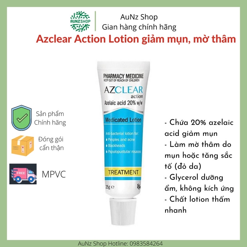 Kem Azclear Action Lotion 20% Azelaic Acid 25gr