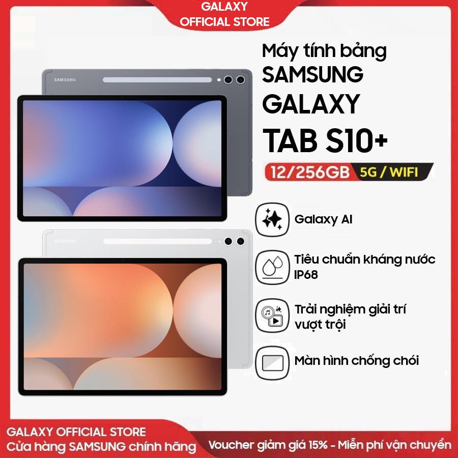 Tab S10 Plus - Máy tính bảng Samsung Galaxy Tab S10+ 12/256gb Wifi/5G - Hàng chính hãng New nguyên seal