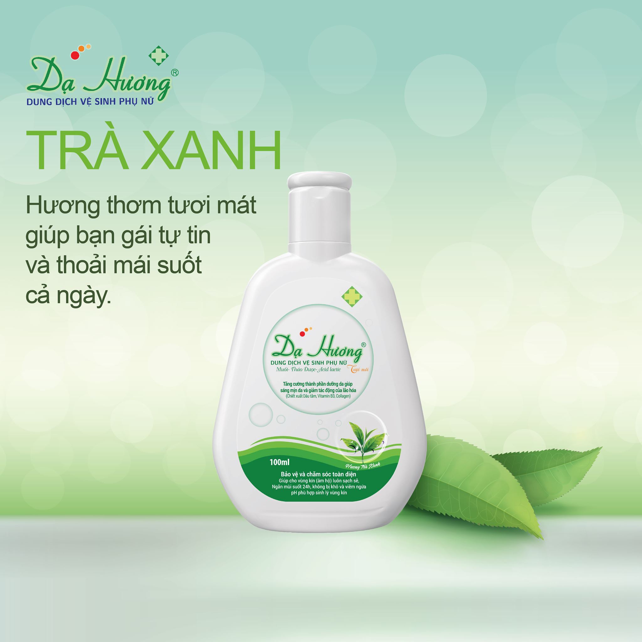 Dung dịch vệ sinh phụ nữ Dạ Hương Trà xanh 100ml