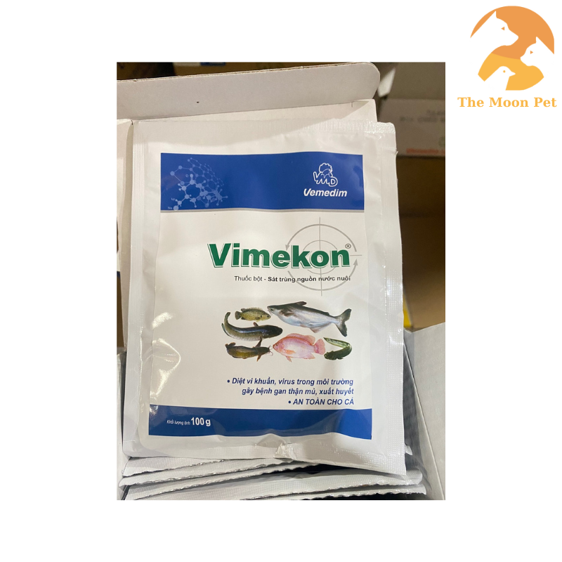 Sát trùng nguồn nước nuôi cá, ếch, lươn,... vimekon gói 100 gram