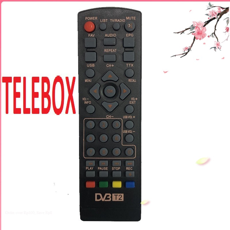 Remote điều khiển đầu truyền hình kỹ thuật số mặt đất telebox dvbt2 dvb t2
