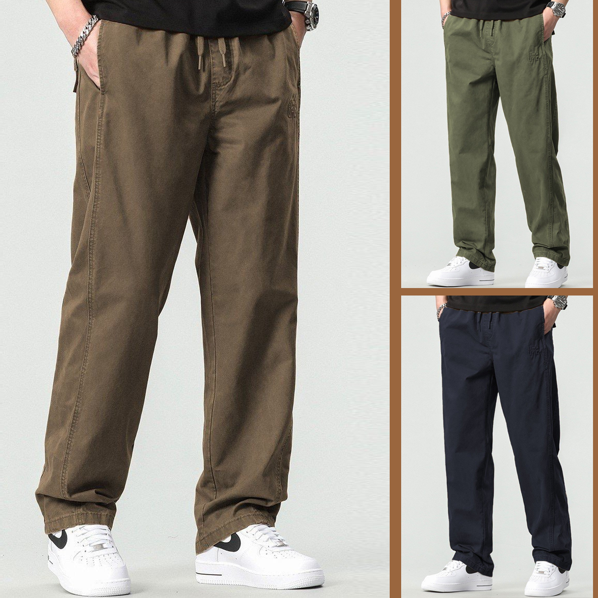 Quần dài kaki nam form dáng bagyy chất co giãn nhẹ dễ mặc, cạp chun thoải mái - qkk23
