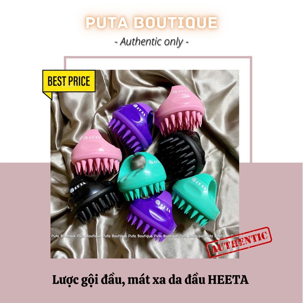 Lược gội đầu mát xa, giảm gàu, giảm rụng tóc Heeta Hair Scalp Brush