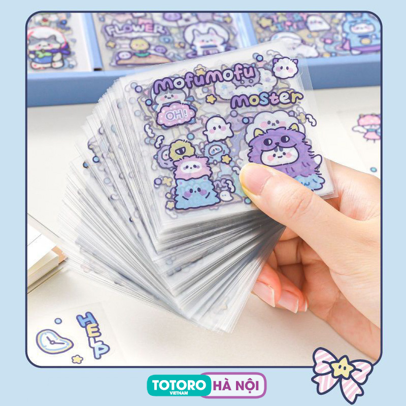 01 Tấm Sticker dán Bé gái và thú cưng dễ thương trang trí bình nước sổ vở đồ dùng