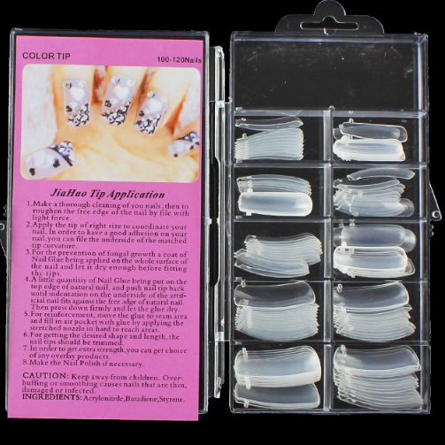 Hộp móng úp 100 chiếc dạng khuôn chăm sóc trang trí móng làm nail nailart